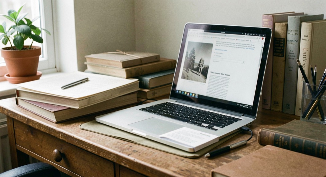 A calm editorial scene for What sources, archive discoveries, and checklist changes are new using ordinary objects, soft natural light, and no staged evidence