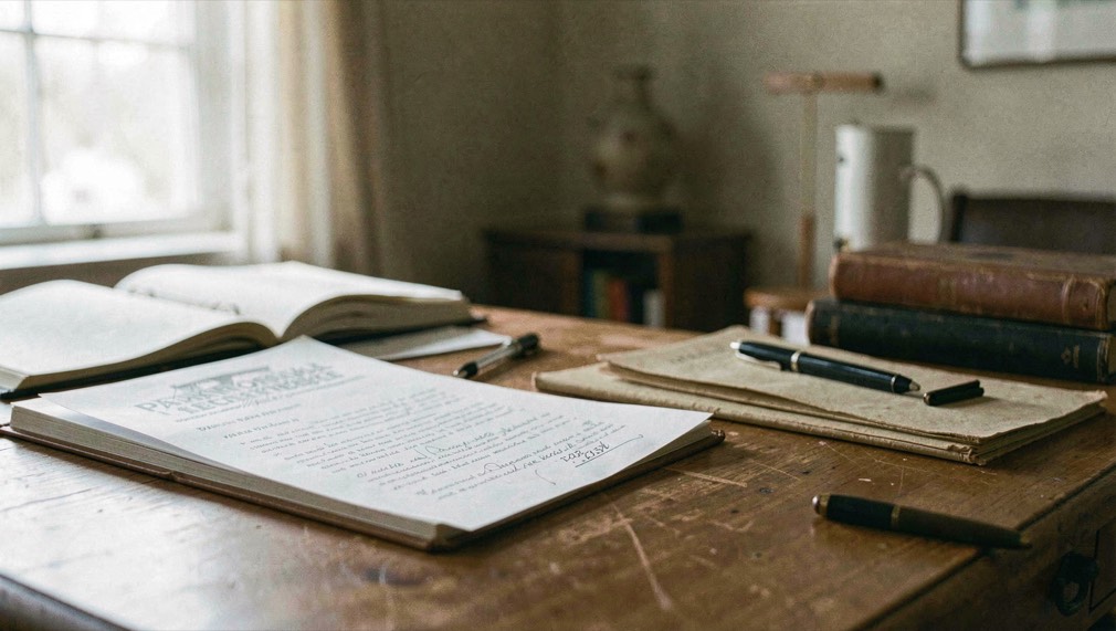 A calm editorial scene for Paranormal Experience Resources using ordinary objects, soft natural light, and no staged evidence