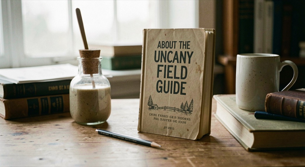 A calm editorial scene for About The Uncanny Field Guide using ordinary objects, soft natural light, and no staged evidence